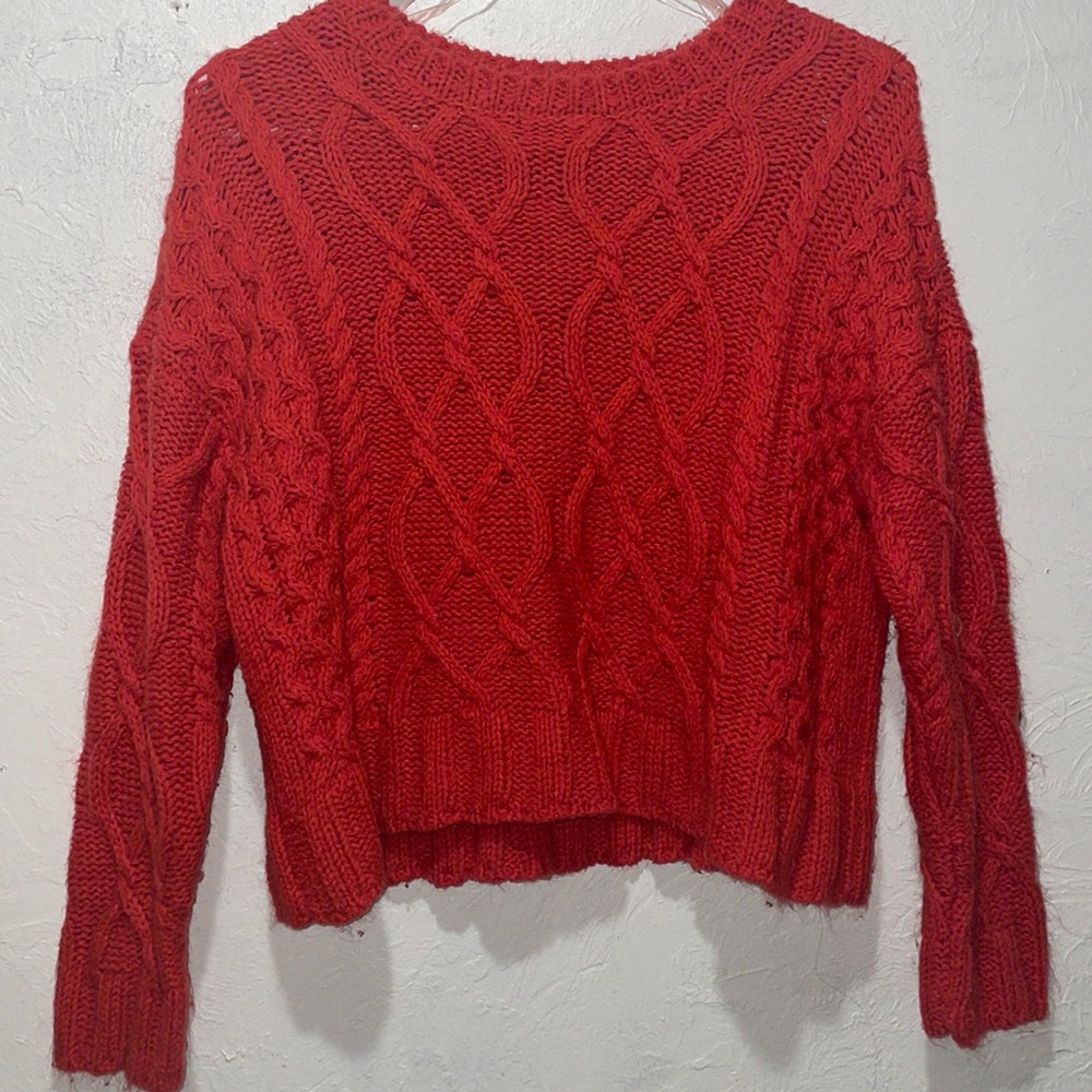 Cropped patterned sweater